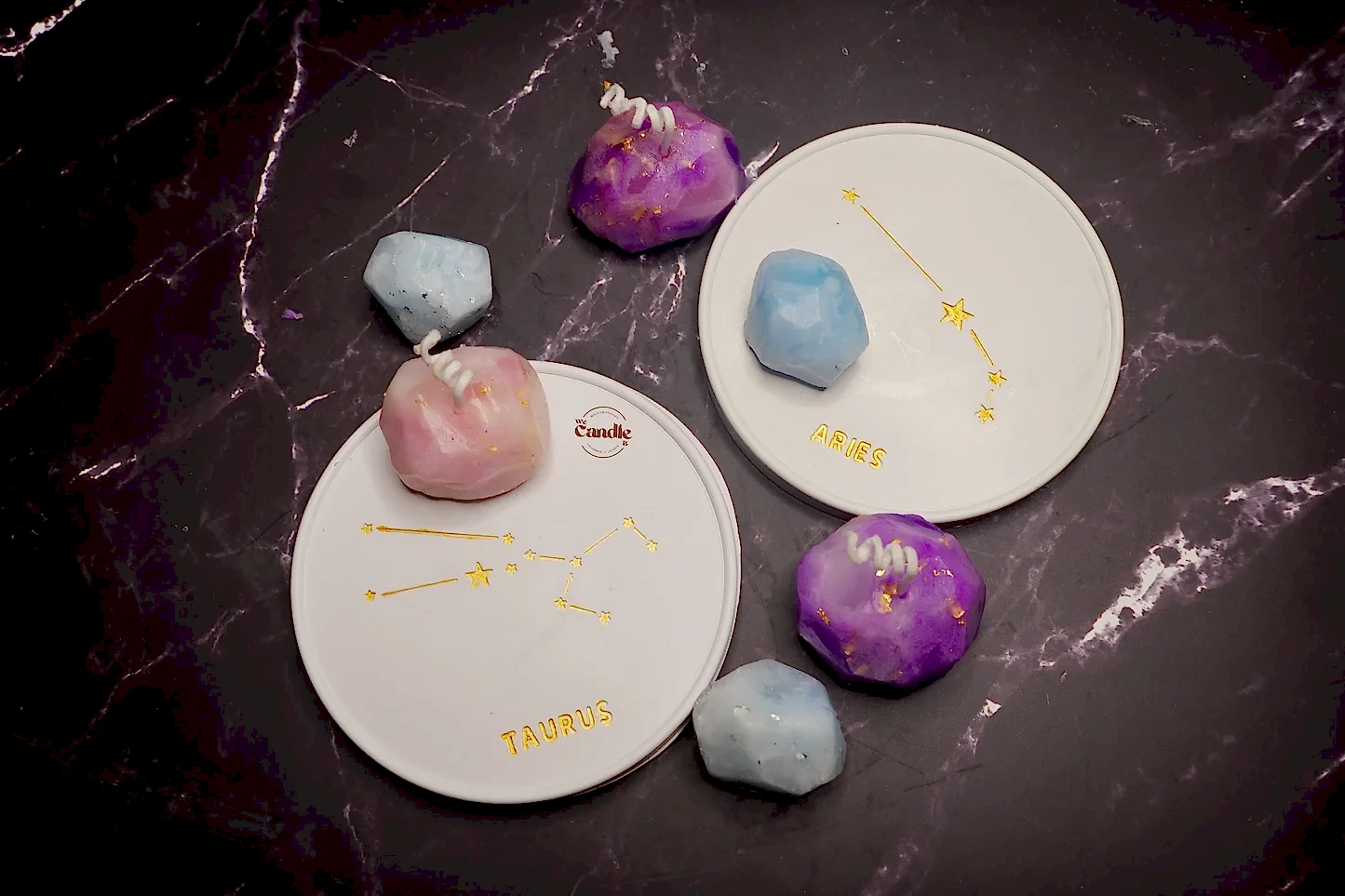 Zodiac Aroma Plate + Gemstone Candle Making Workshop - We Candle It London