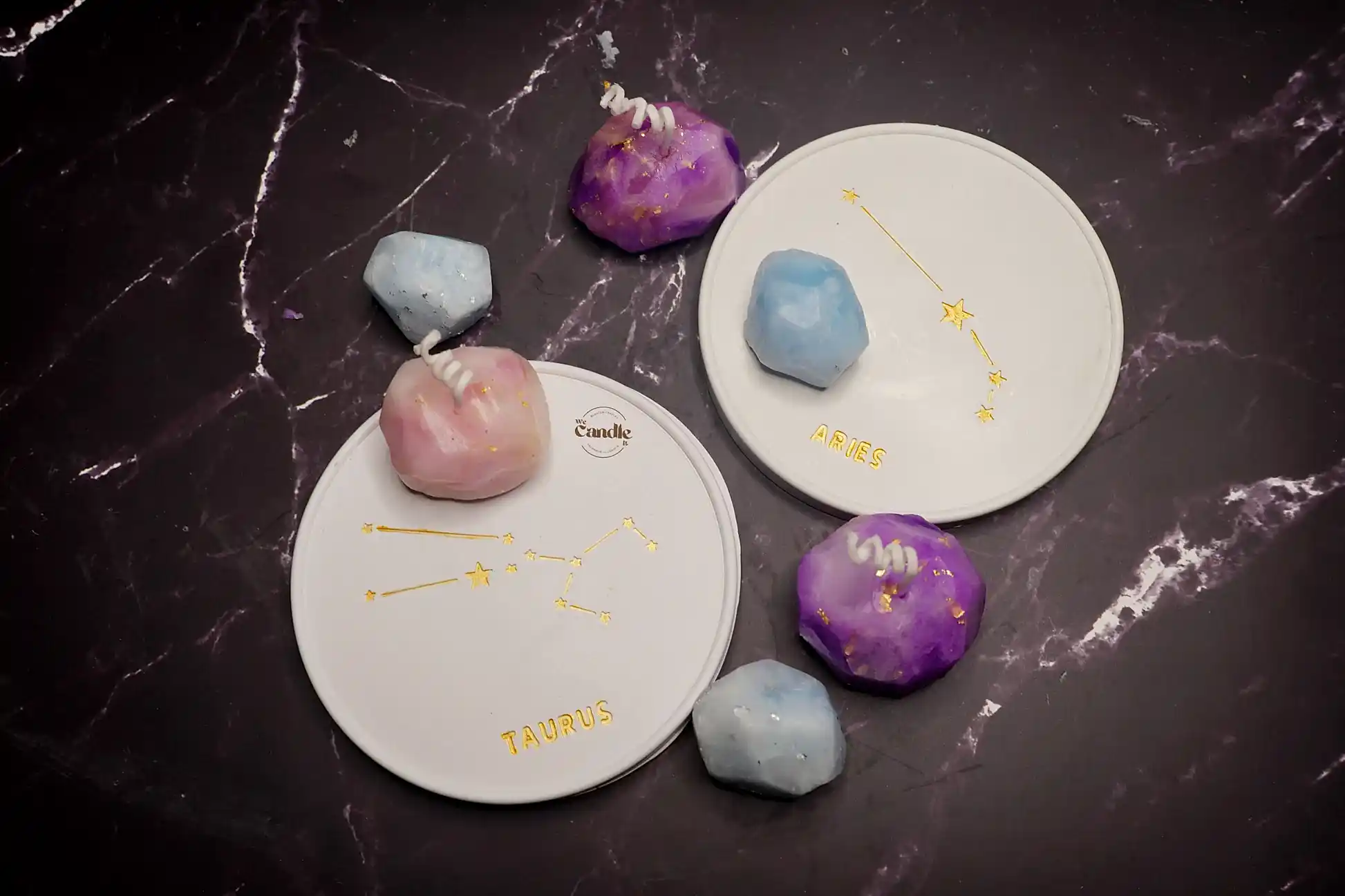 Zodiac Aroma Plate + Gemstone Candle Making Workshop - We Candle It London
