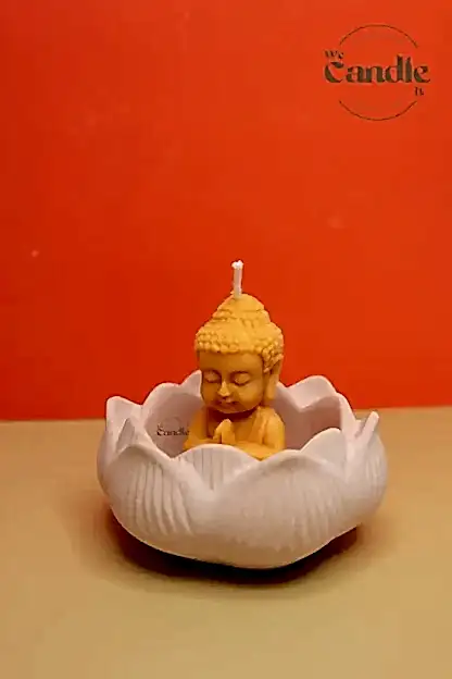 Buddha Candle & Lotus Diffuser Plaster Plate Workshop Candle