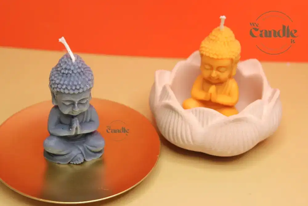 Buddha Candle & Lotus Diffuser Plaster Plate Workshop Candle