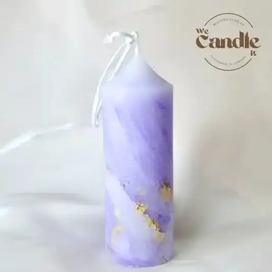 Ebru Marble Pillar Candle Workshop Candle