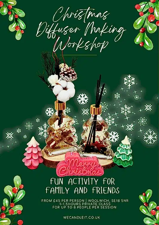 Christmas Floating Flower Reed Diffuser  Making Workshop - We Candle It London